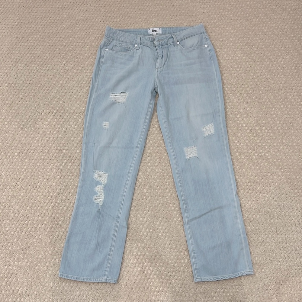 Paige light wash blue jeans